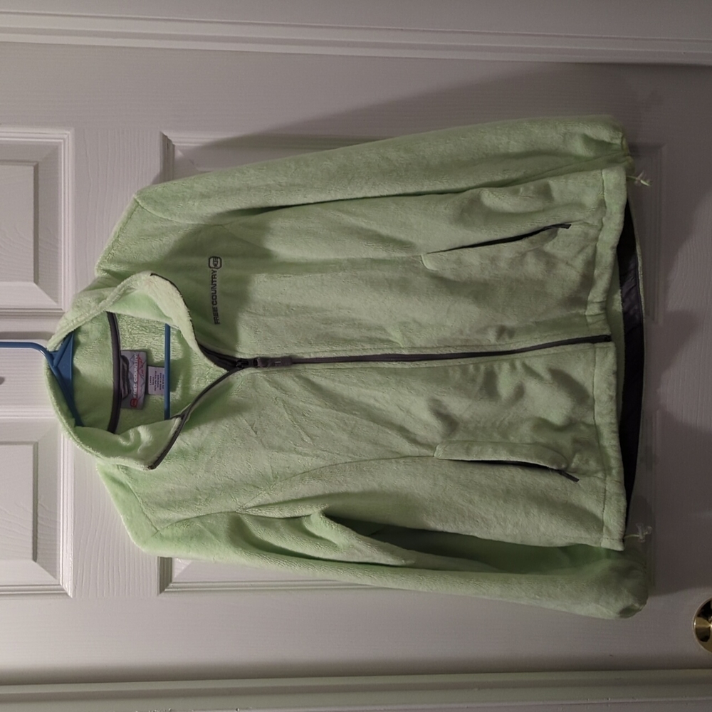 Mint colored Free Country fleece jacket.